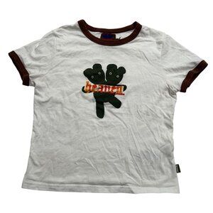 Marc Jacobs Heaven Logo Ringer Baby Tee in White